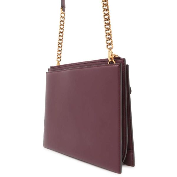 9608672 02 Ferragamo TRIFOLIO Gancini Chain Shoulder Bag Bordeaux