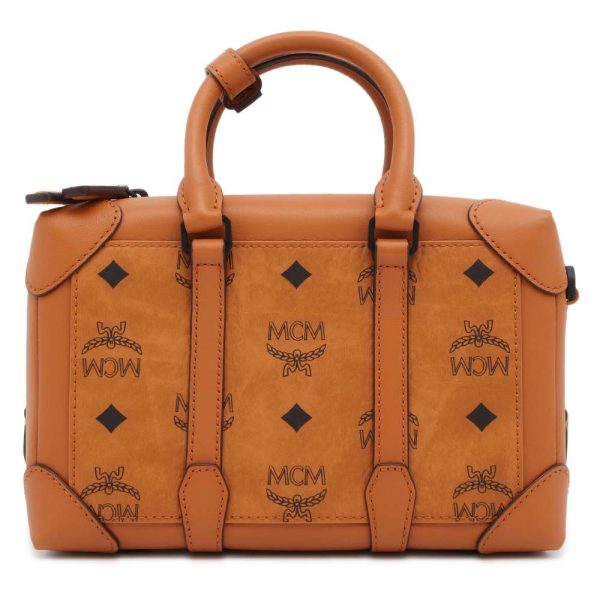 9608733 01 MCM Soft Berlin Visetos 2way Shoulder Bag Brown