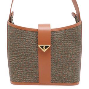 9608818 01 Salvatore Ferragamo Gancini Leather Handbag Bronze