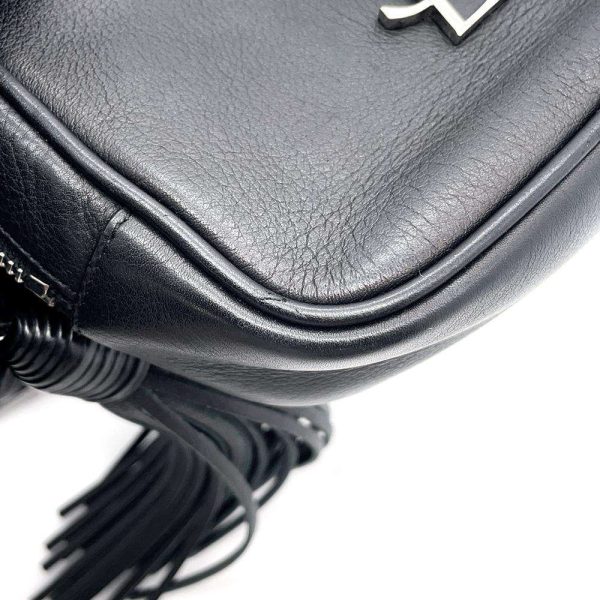 9608832 10 Saint Laurent Fringe Blogger Tassel Paris Shoulder Bag Black