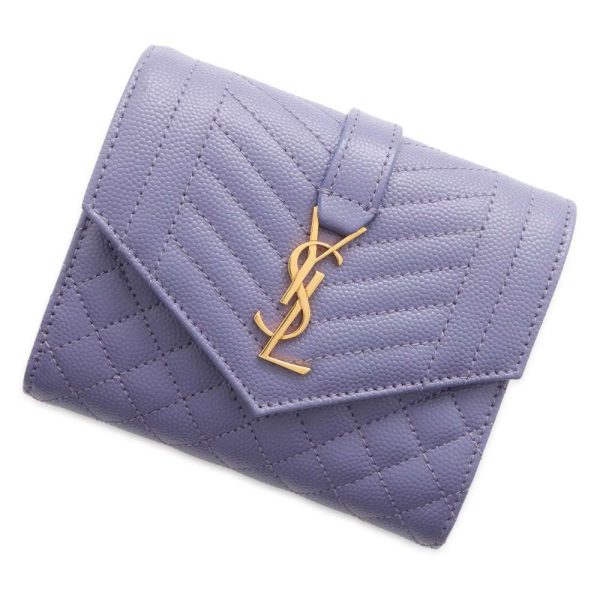 9609587 01 Saint Laurent Paris Trifold Wallet Purple