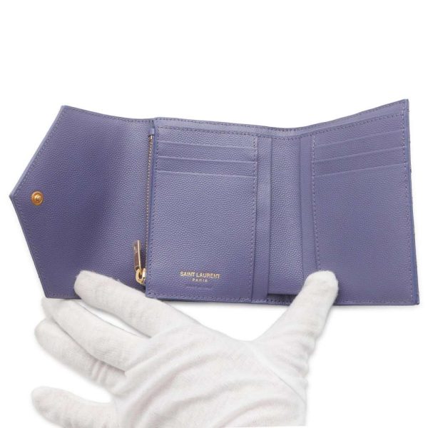 9609587 04 Saint Laurent Paris Trifold Wallet Purple