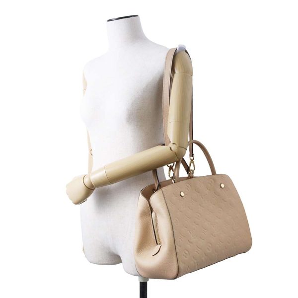 9615229 05 Louis Vuitton Montaigne MM Shoulder Bag Beige