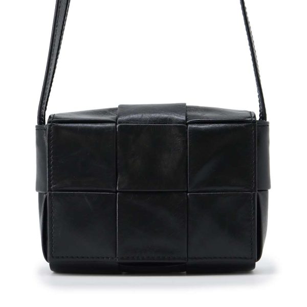 9615939 01 Bottega Veneta Candy Cassette Intrecciato Shoulder Bag Black