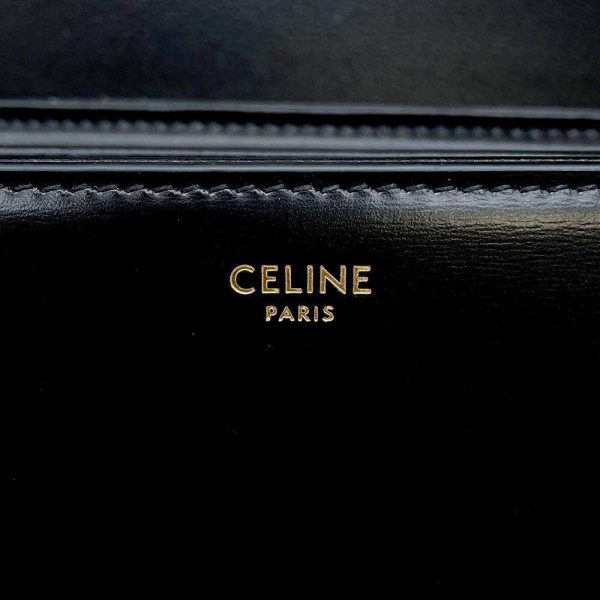 9616639 12 Celine Shoulder Bag Triomphe Medium Leather Black