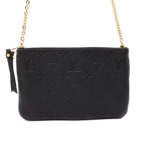 9619159 01 Louis Vuitton Chain Shoulder Bag Double Zip Black