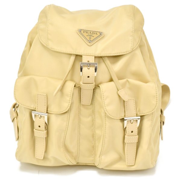 9623f090001 1 PRADA Tessuto Drawstring Backpack Rucksack Beige