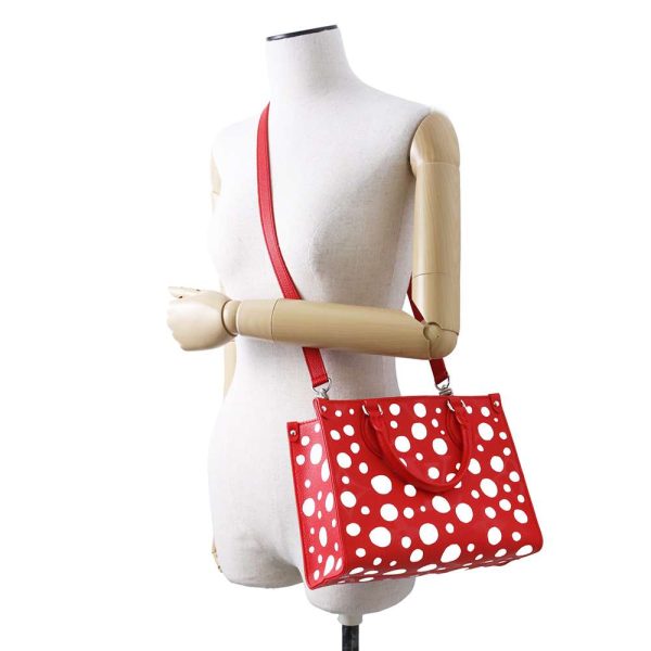 9629509 05 Louis Vuitton Handbag LV On The Go PM Rouge White