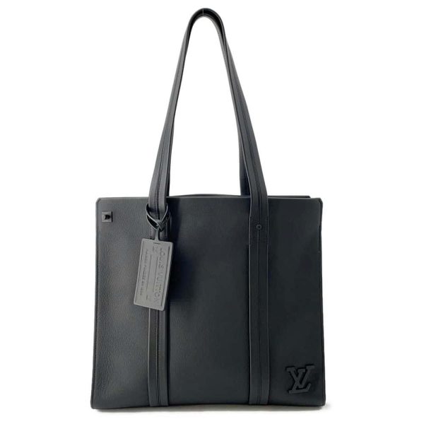 9639911 01 Louis Vuitton Tote Bag Grain Aerogram Noir Black