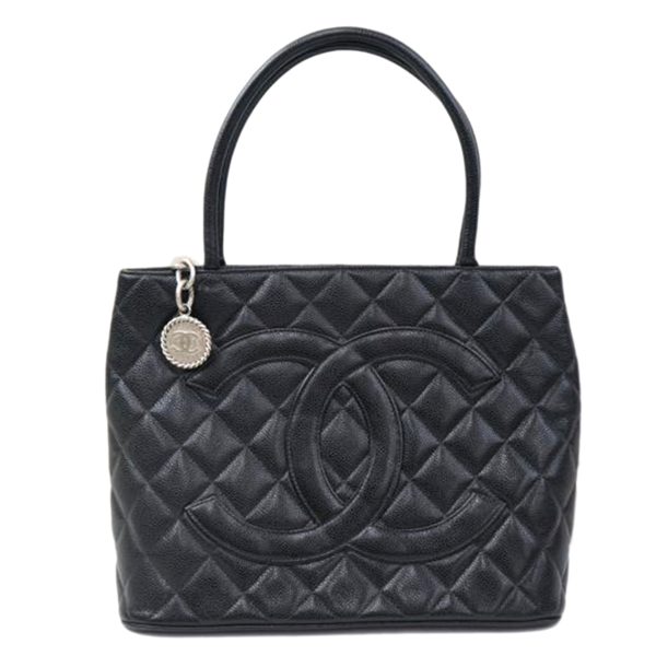 97921 1 Chanel Reprint Leather Tote Bag Black