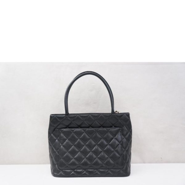 97921 2 Chanel Reprint Leather Tote Bag Black