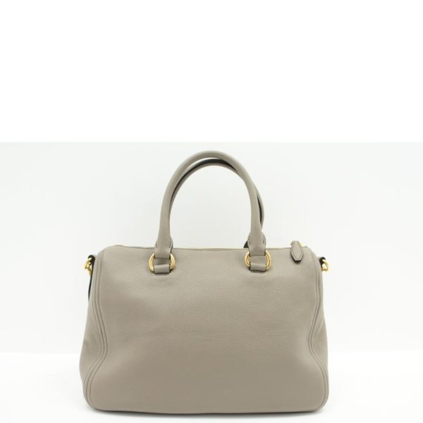 99387 2 Prada Leather 2Way Handbag Gray