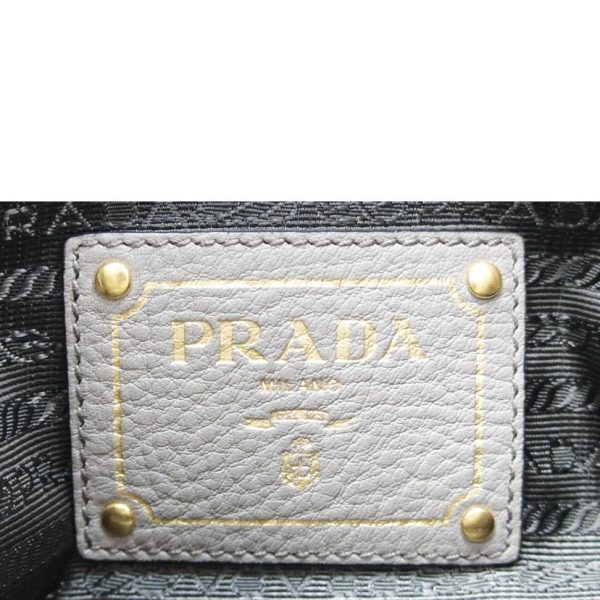 99387 6 Prada Leather 2Way Handbag Gray