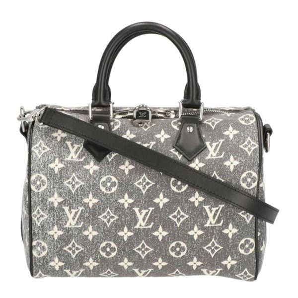 99403 1 Louis Vutton Denim Jacquard Bandouliere 25 Speedy Bag