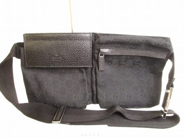 9957 Gucci GG Canvas Waist Bag Black