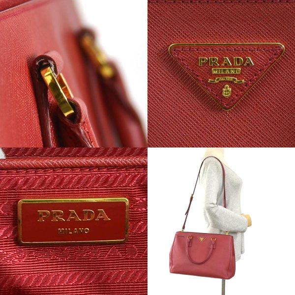 99923g 13 c Prada Handbag Shoulder Leather Bag Red