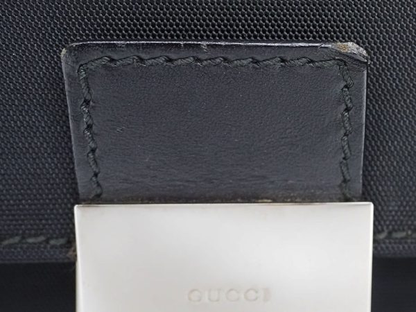 a1002096 8 Gucci Business Bag Briefcase Nylon Leather Black