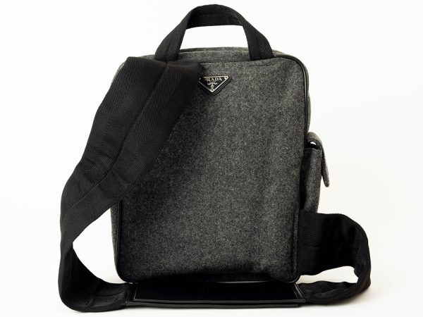 a1002164 3 Prada Body Bag Wool Gray