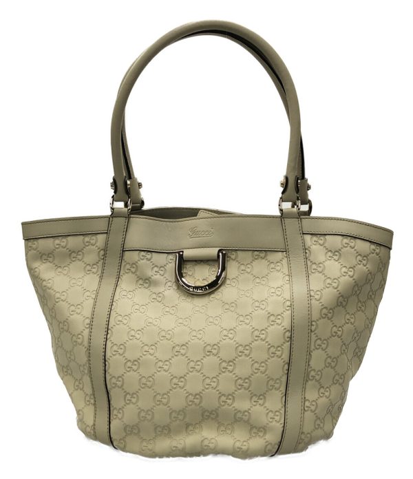 a182878018 1 Gucci Leather Tote Bag GG Canvas White