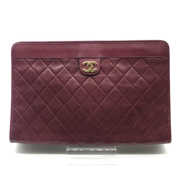 a1848 1 Chanel Matelasse Clutch Bag Bordeaux