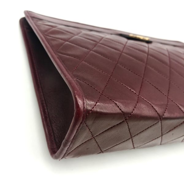 a1848 5 Chanel Matelasse Clutch Bag Bordeaux