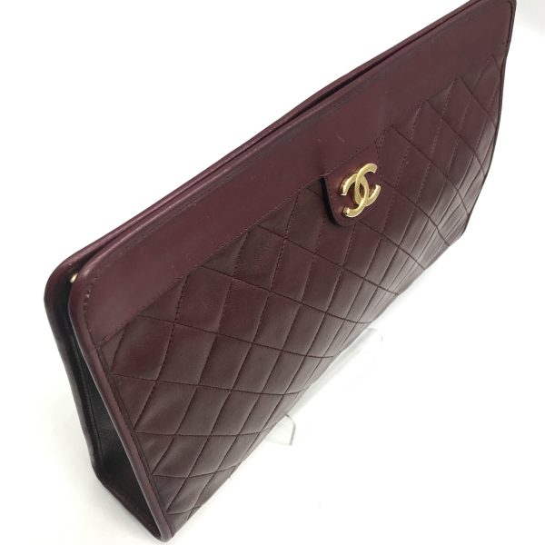 a1848 6 Chanel Matelasse Clutch Bag Bordeaux