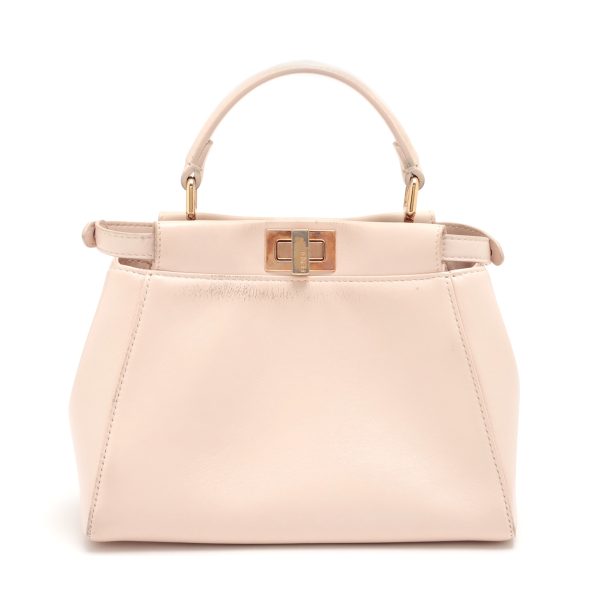 a2120485 1 Fendi Mini Peekaboo Leather Handbag Pink