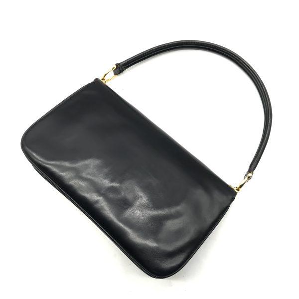 a2287 2 Celine Vintage Leather Hand Bag Black