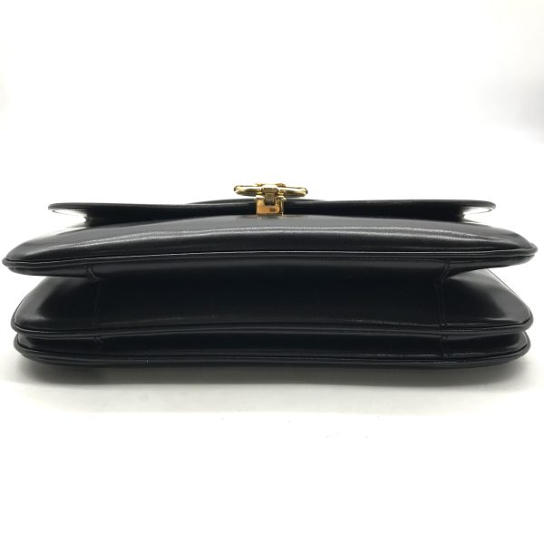 a2287 3 Celine Vintage Leather Hand Bag Black