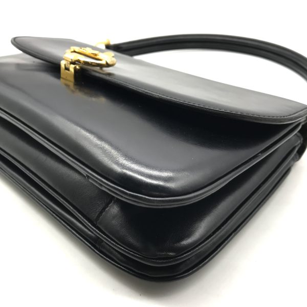 a2287 4 Celine Vintage Leather Hand Bag Black