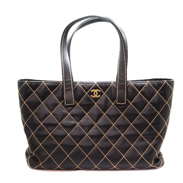 a23 3288 1 Chanel Wild Stitch Tote Bag Black