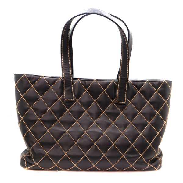 a23 3288 2 Chanel Wild Stitch Tote Bag Black