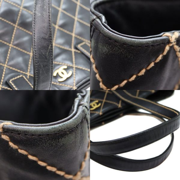 a23 3288 8 Chanel Wild Stitch Tote Bag Black