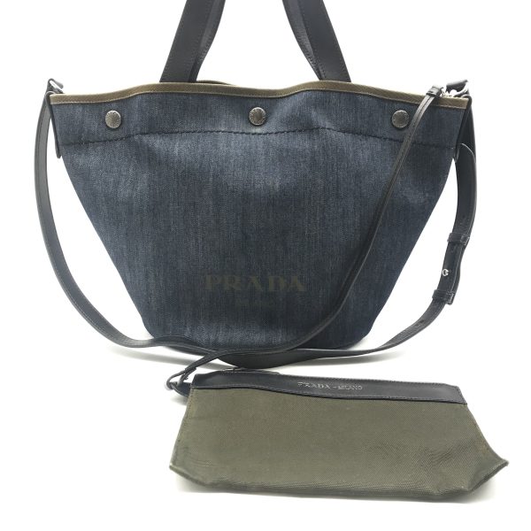 a2390 1 Prada 2WAY Denim Shoulder Bag