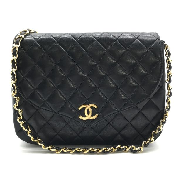 a2752 1 Chanel Cocomark Matelasse Lambskin Push Lock Chain Shoulder Bag Black