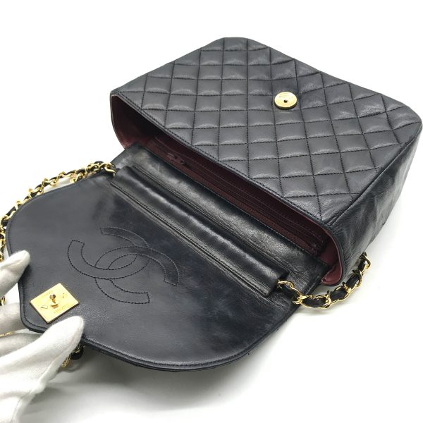 a2752 7 Chanel Cocomark Matelasse Lambskin Push Lock Chain Shoulder Bag Black