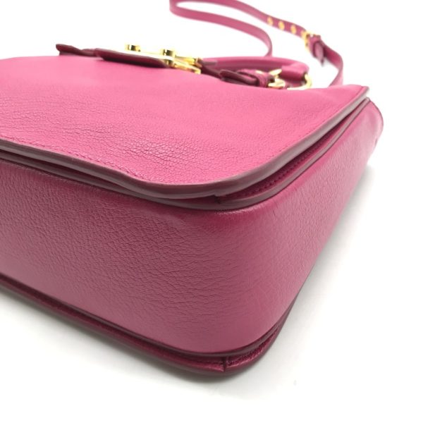 a2870 4 Miu Miu Madras 2WAY Bag Leather Pink