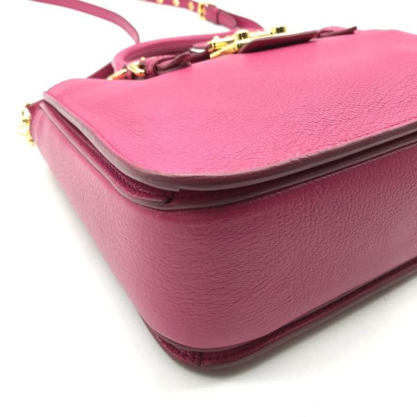 a2870 5 Miu Miu Madras 2WAY Bag Leather Pink