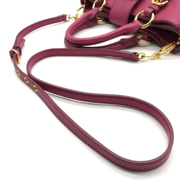 a2870 6 Miu Miu Madras 2WAY Bag Leather Pink