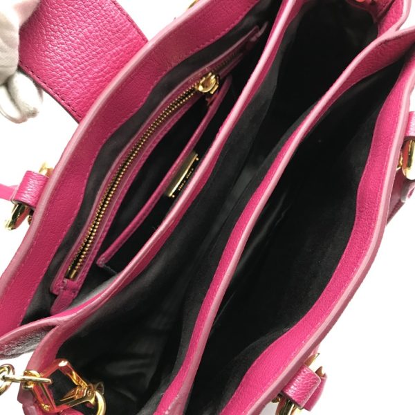 a2870 9 Miu Miu Madras 2WAY Bag Leather Pink