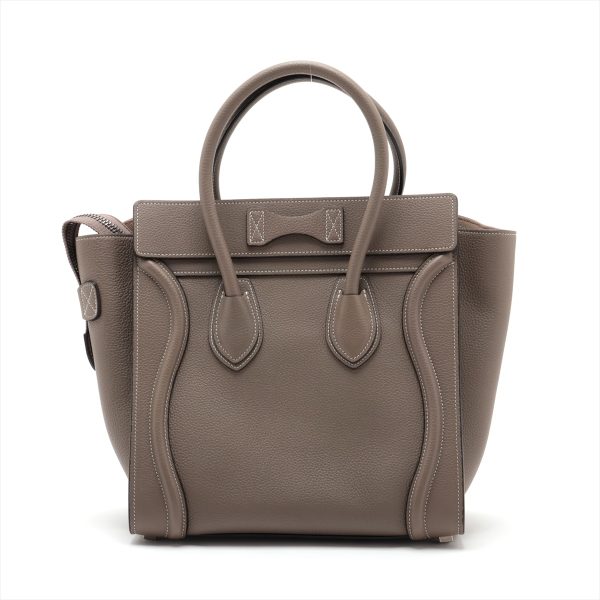 a2924721 1 Celine Luggage Micro Shopper Leather Greige