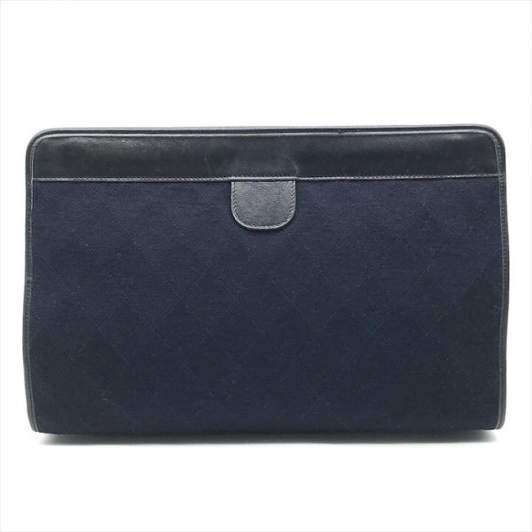 a3823 2 Chanel Clutch Bag Cotton Jersey Navy