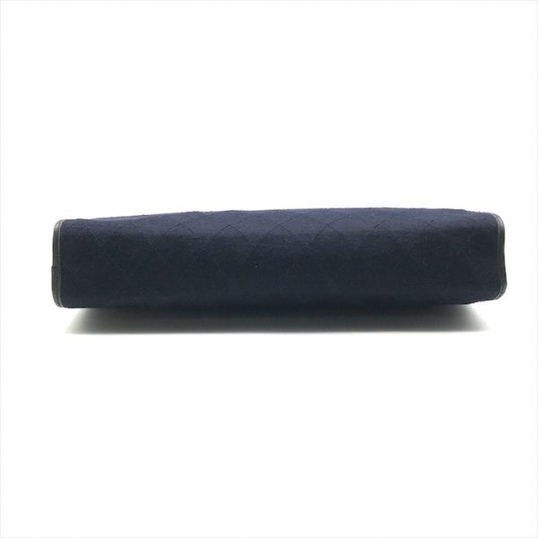 a3823 3 Chanel Clutch Bag Cotton Jersey Navy