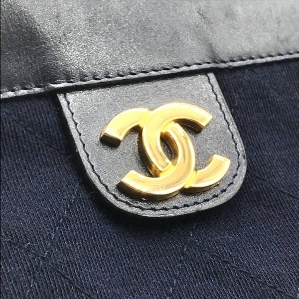 a3823 9 Chanel Clutch Bag Cotton Jersey Navy