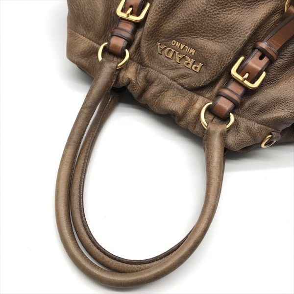 a4032 6 Prada Tote Bag Belt Design Brown