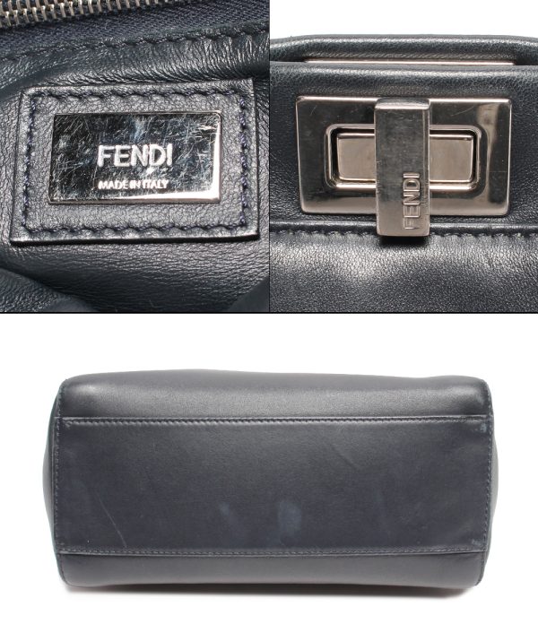 abo0048505 5 Fendi Peekaboo Mini Python Leather Shoulder Bag Black