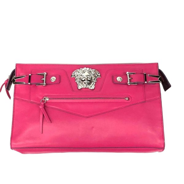 ai tdc 023950 1 Versace Clutch Bag Medusa Silver Hardware Handbag Pink