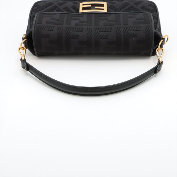 ap046777 4 Fendi Zucca Mamma Leather Shoulder Bag Black