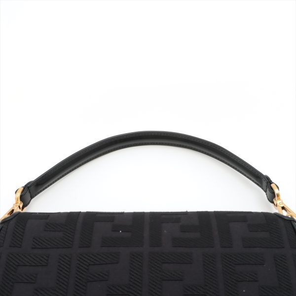 ap046777 5 Fendi Zucca Mamma Leather Shoulder Bag Black