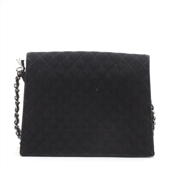 ap050876 1 Chanel Camellia Cotton x Leather Chain Shoulder Bag Matelasse Patch